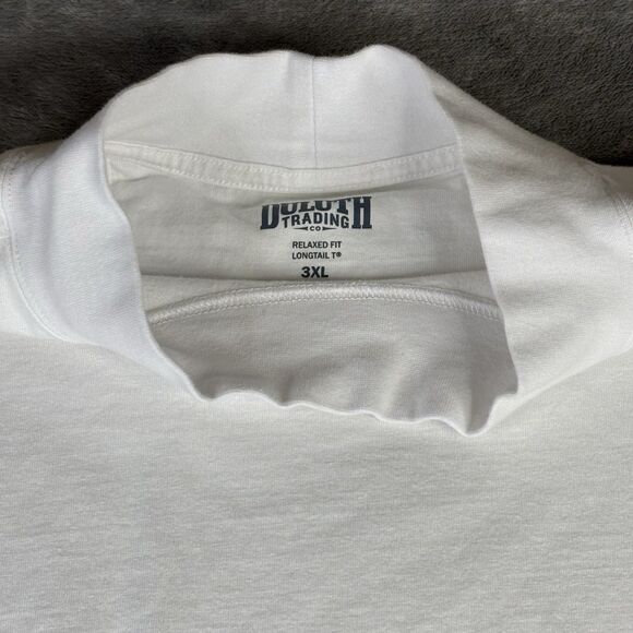 Duluth Trading Co Shirt Mens 3X White Relaxed Fit Pullover Mock Neck Long Sleeve - Picture 4 of 9